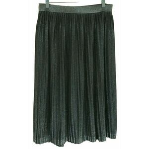 Context Lord & Taylor Balmoral Silver Graphite Metallic Knife Pleat Skirt 3X NEW